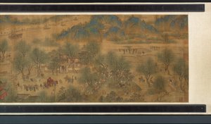 Spring Festival on the River (detaljer), handscroll af Qing Dynasty Chinese School